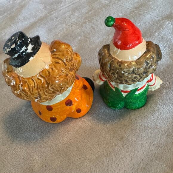 2 VINTAGE ENESCO CLOWN Figurines Sri Lanka Ceramic Porcelain Circus Hand Painted - Picture 4 of 7